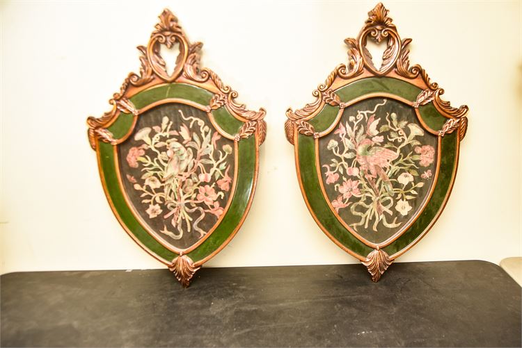 Pair Decorative Shield Form Plaques