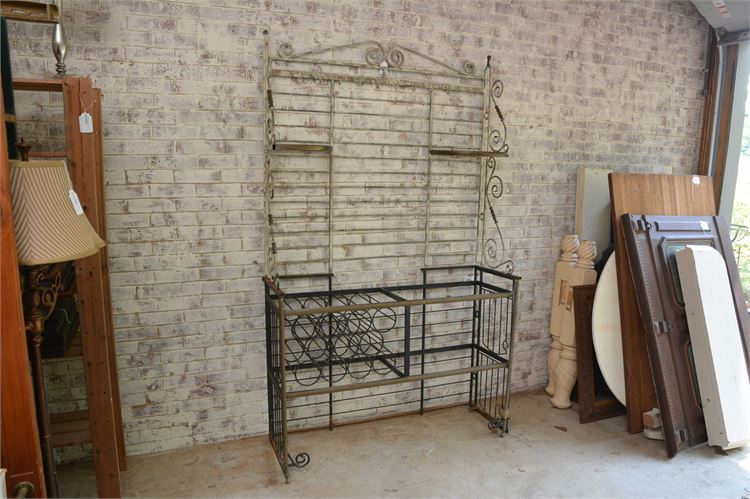 Wrought Iron and Brass Rack