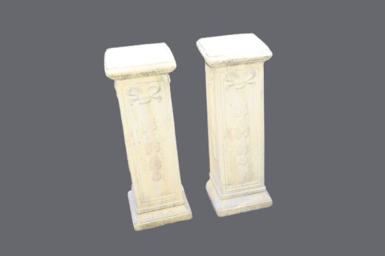 Pair Concrete Garden Pedestals