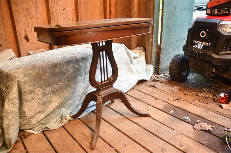 Lyre Base Mahogany Console Games Table