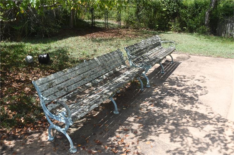 Two Vintage 6' Long Garden Benches