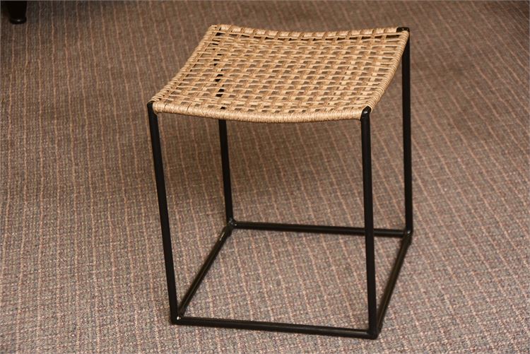 Iron and Wicker Stand