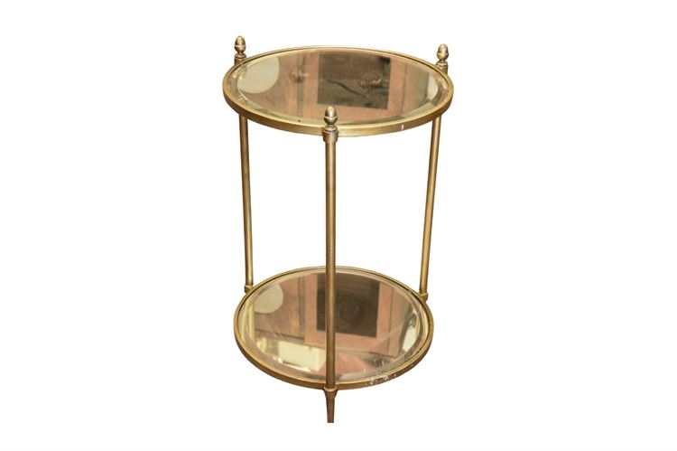 Brass Two Tiered Side Table