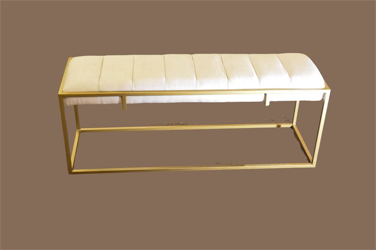 Cream-Colored Padded Bench