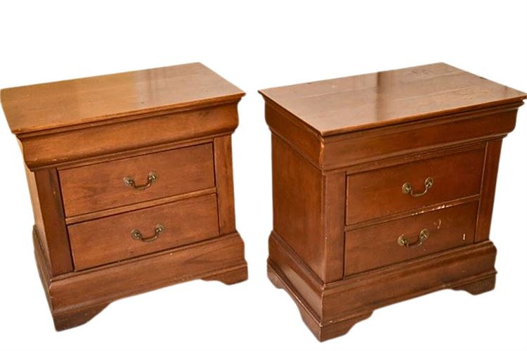 Pair Two Drawer Night Stands