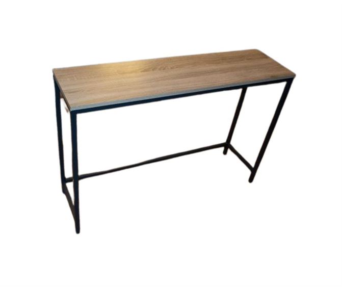 Wood Top Wrought Iron Console Table