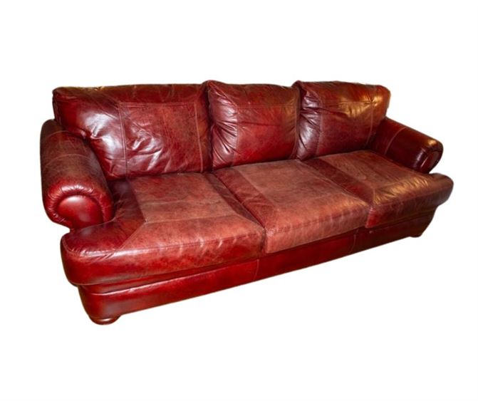 Custom ordered burgundy couch with custom three pillows.  Purchased $3200