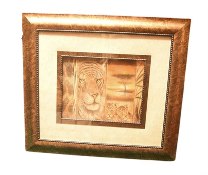 Framed Print of a Lion