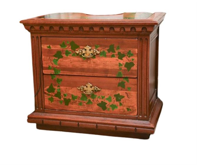 Mahogany and Greenery Nightstand