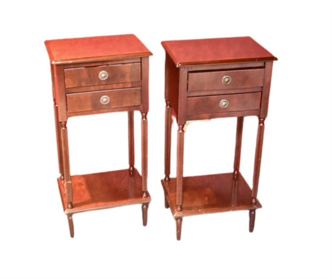 Two (2) Mahogany Two Drawer Nite Stands