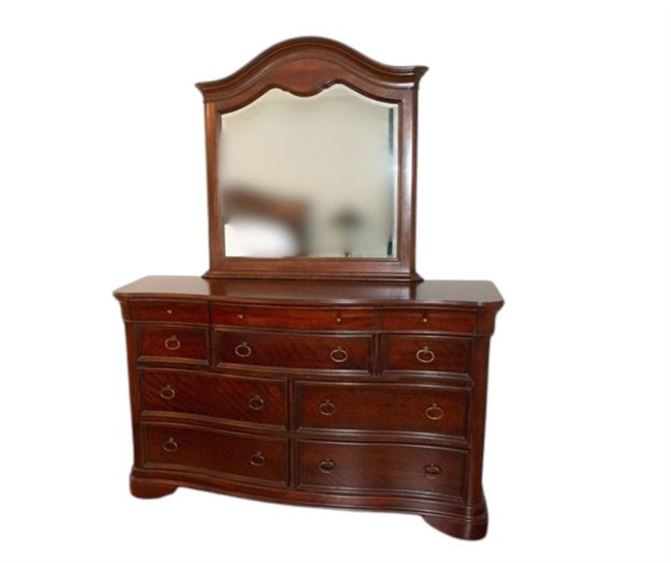 Dark Wood Dresser with MirrorModel: Macy's Bordeaux II