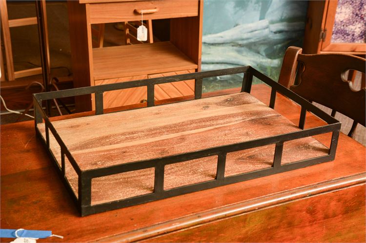 Metal Wood Serving Tray