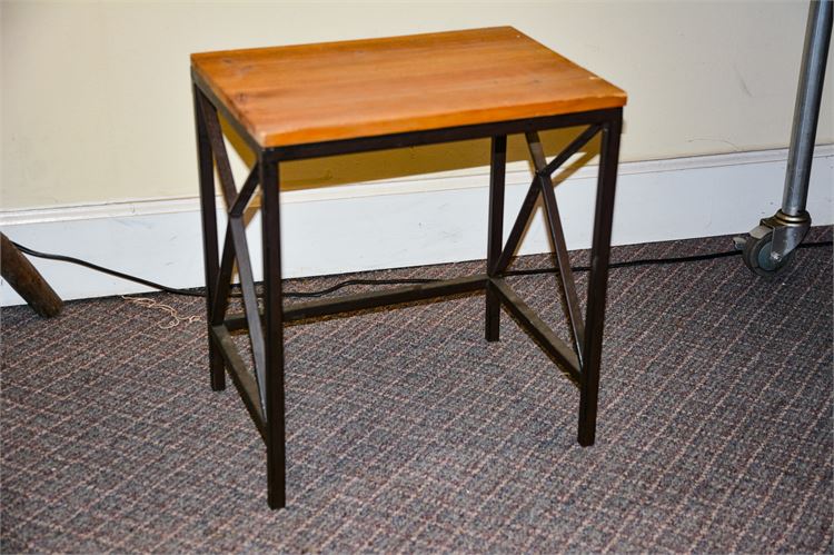 Wood Top Metal Stand