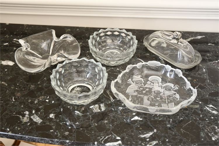 Five Glass Serving Items