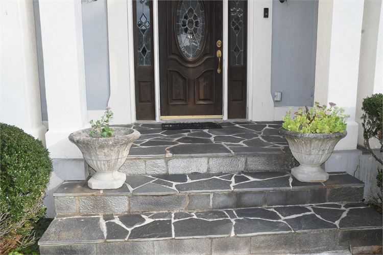 Two Concrete Garden Planters