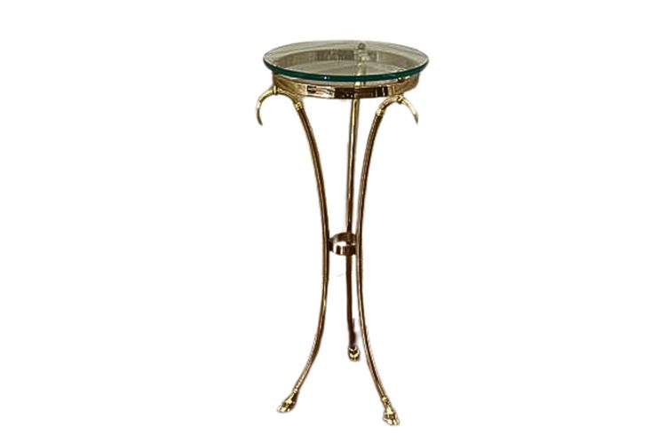 Glass Top Brass Fern Stand