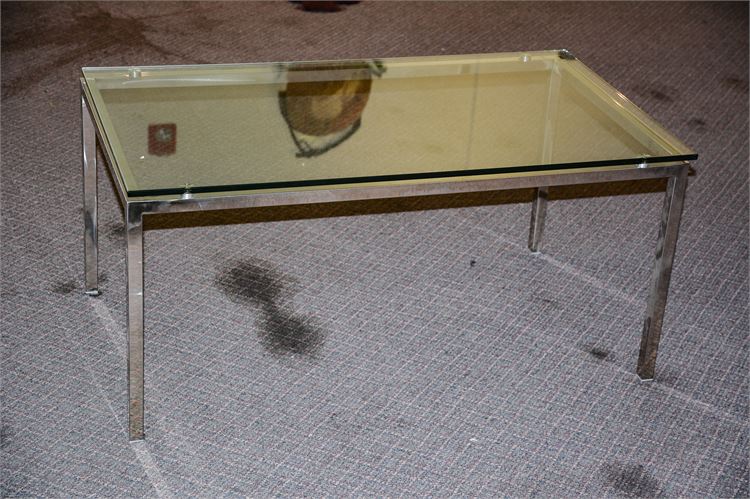 Glass Top Chrome Table