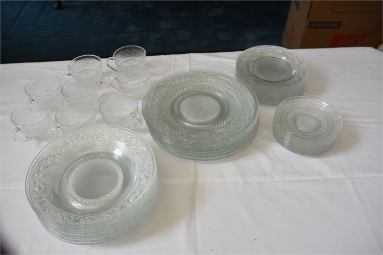 Forty Piece Glass Dinnerware