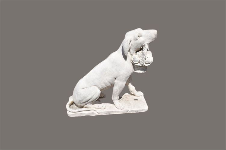 Concrete Dog Form Figure