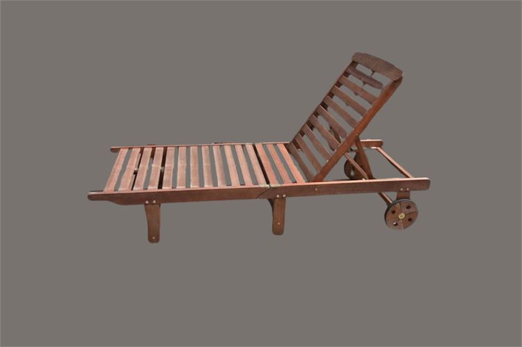 Four (4) Wood Chaise Lounges