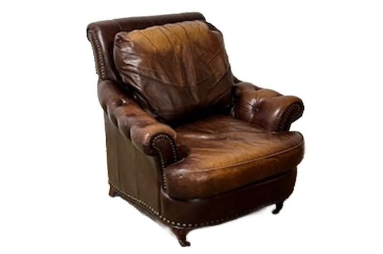 The Hickory Chair Furniture Co. Brown Leather Armchair