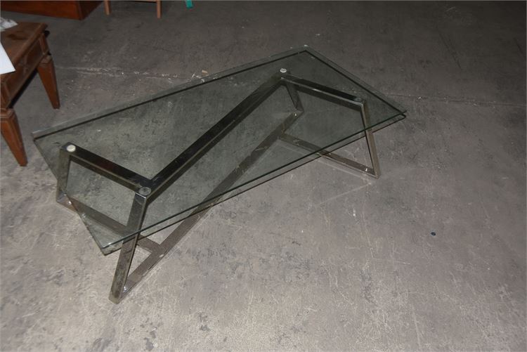 Glass top modern style coffee table