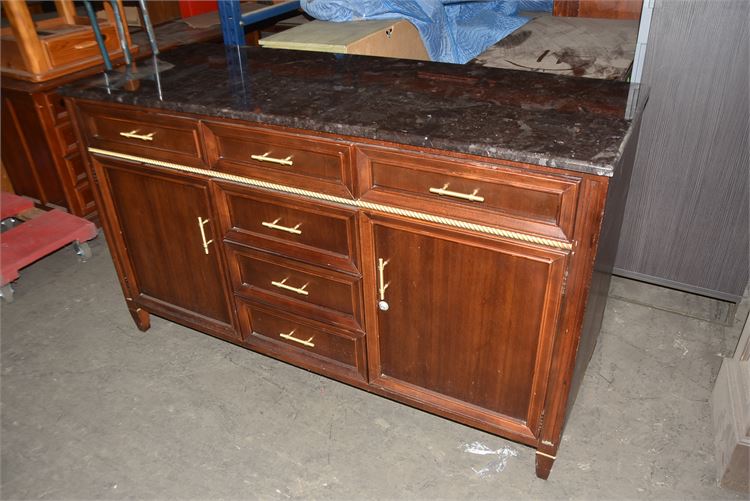 Marble top directoire  style sideboard