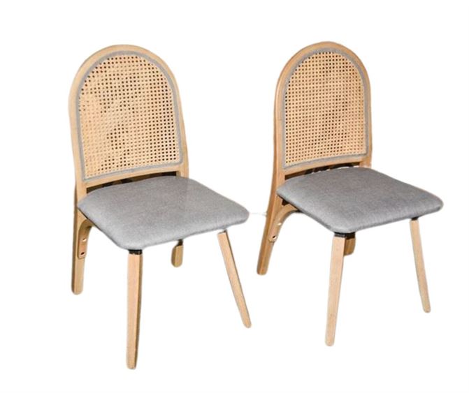 Two (2) Cane Back Dining Chairs