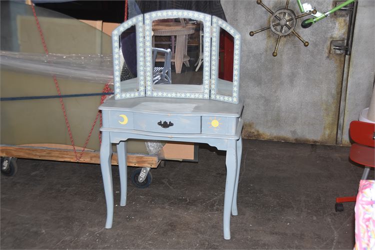 Gray painted vanity