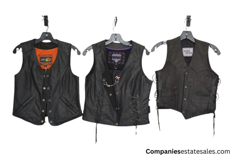 Three (3) Genuine Leather Vest