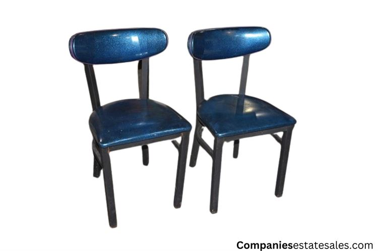 Two (2) Blue Vinyl Chairs