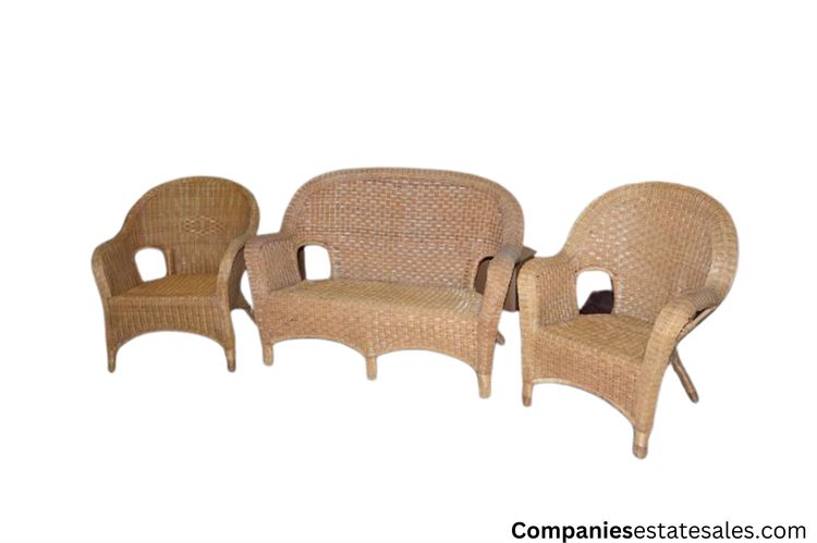 Three (3) Rattan Living set