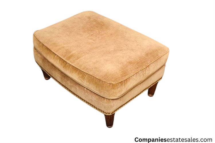 Tan Fabric Ottoman