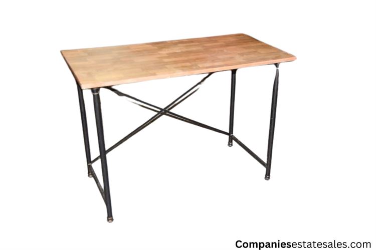 Metal Base Wood Top Writing Table