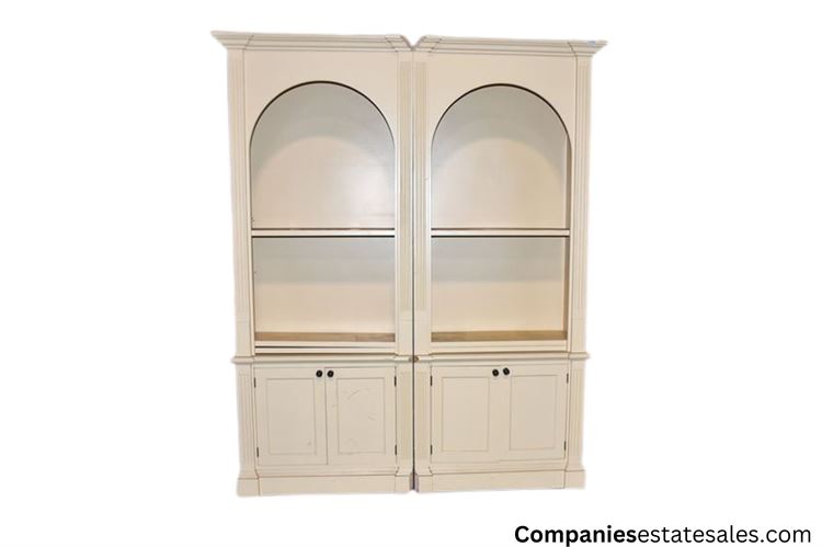 Pair White Finish Bookcases