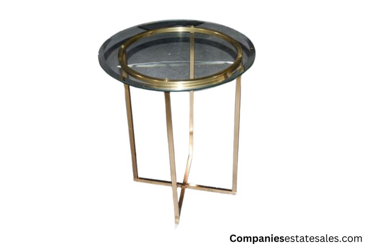 Glass Top Brass Stand