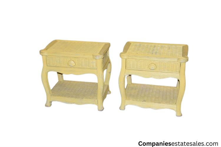 Pair Yellow End Tables