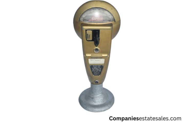 Vintage 1960s Gold Duncan Parking Meters With Metal Base