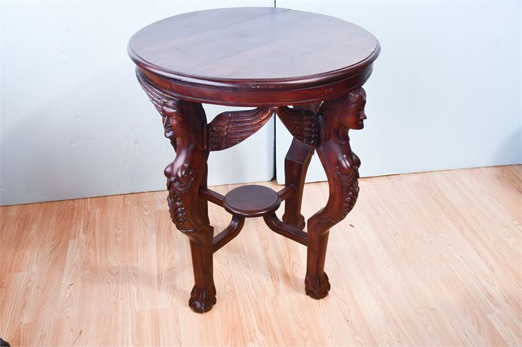 Carved Wood Mahogany  Stand