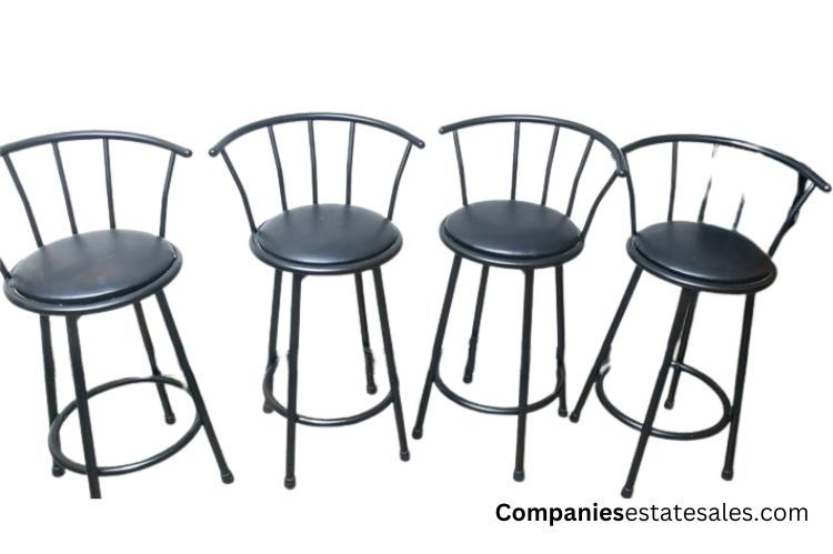 Four (4) ZF-0206 (Black) Bar Stool