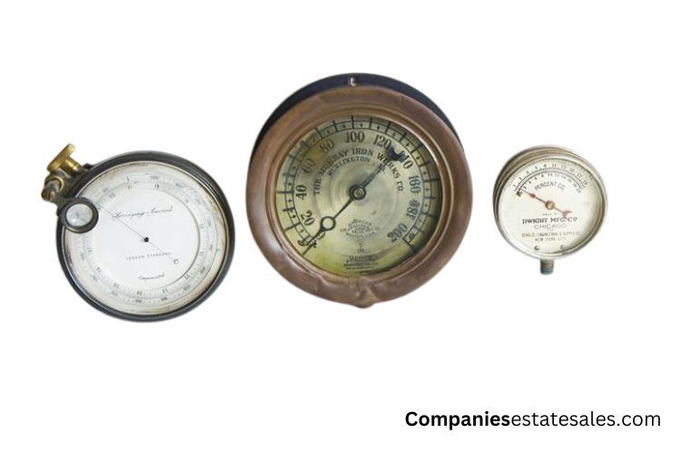 Three (3) Antique Pressure Gauges