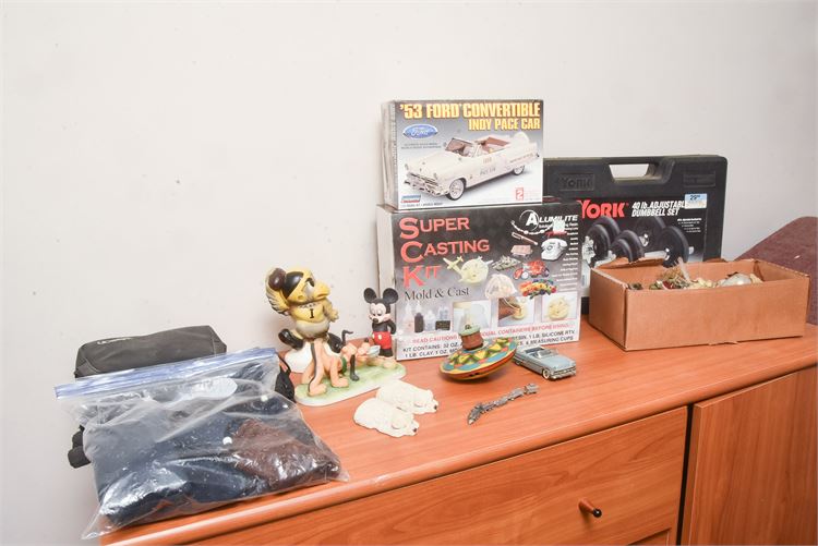 Miscellaneous Items: Model Car, Clothes, Figurines