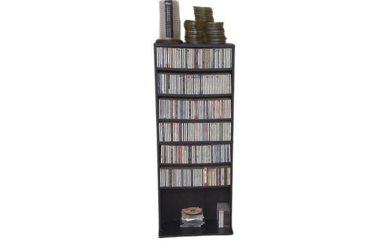 Large CD Collection With Shelf