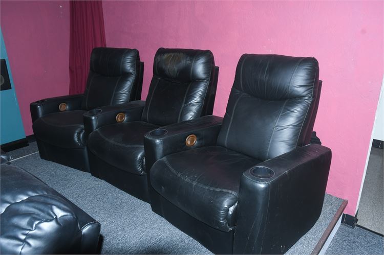 Movie Theater Black Leather Recliners