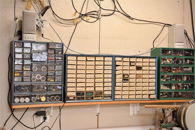 Four (4) Drawers Full of Transistors and Electronic Components and Parts