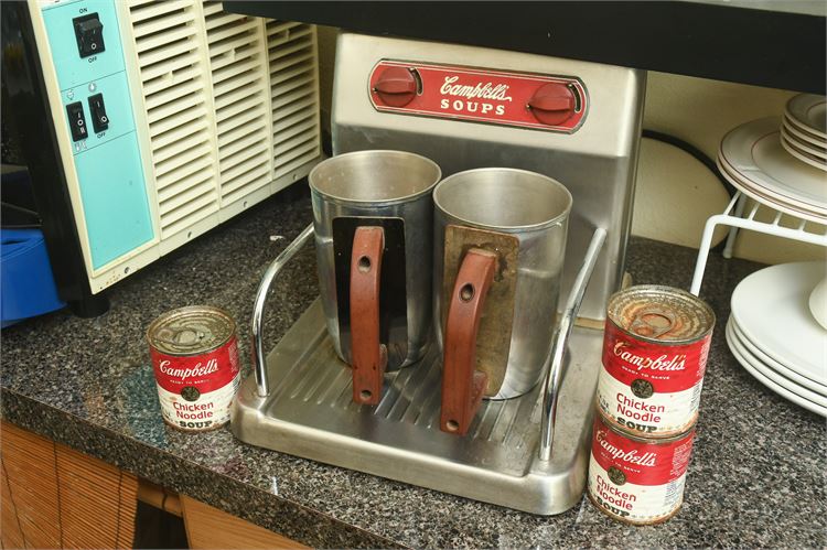 Vintage 1949 Campbells Soup Restaurant Heater Stainless Antique