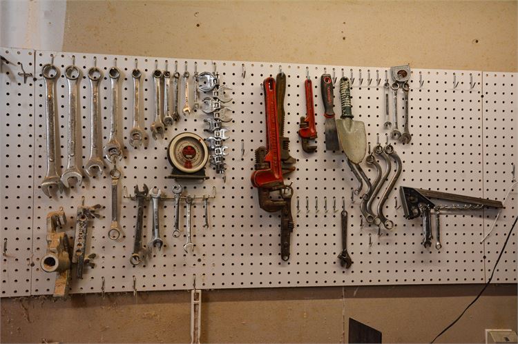 Pegboard Wall Full of Wrenches