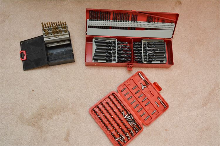 Three (3) Drill and Bit Sets