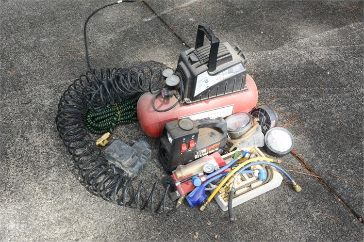 Tools: Bon-Aire 12 Volt Air Compressor, Coiled Air Hose and Others