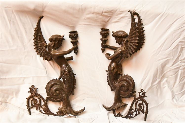 Two (2) Antique Bronze  Lighting Lamp